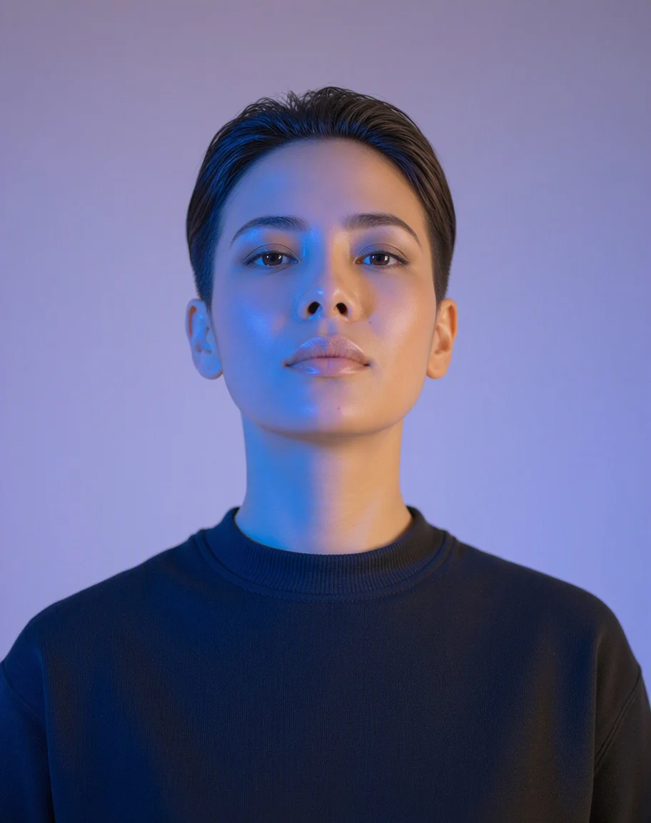 Sample portrait, chin view
